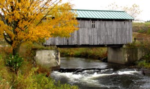 schribner-cb93-johnsonvt2 Schribner Covered Bridge, date unknown, Cihon river near Johnson