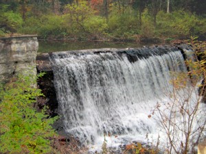 stream-falls Falls downstream from Blow-me-down Covered Bridge