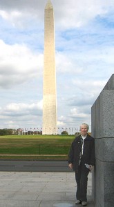 jan-washington-monument1 Jan at WWII Monument with Washington Monument in background